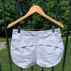 White Lululemon Speed Up Shorts (6)